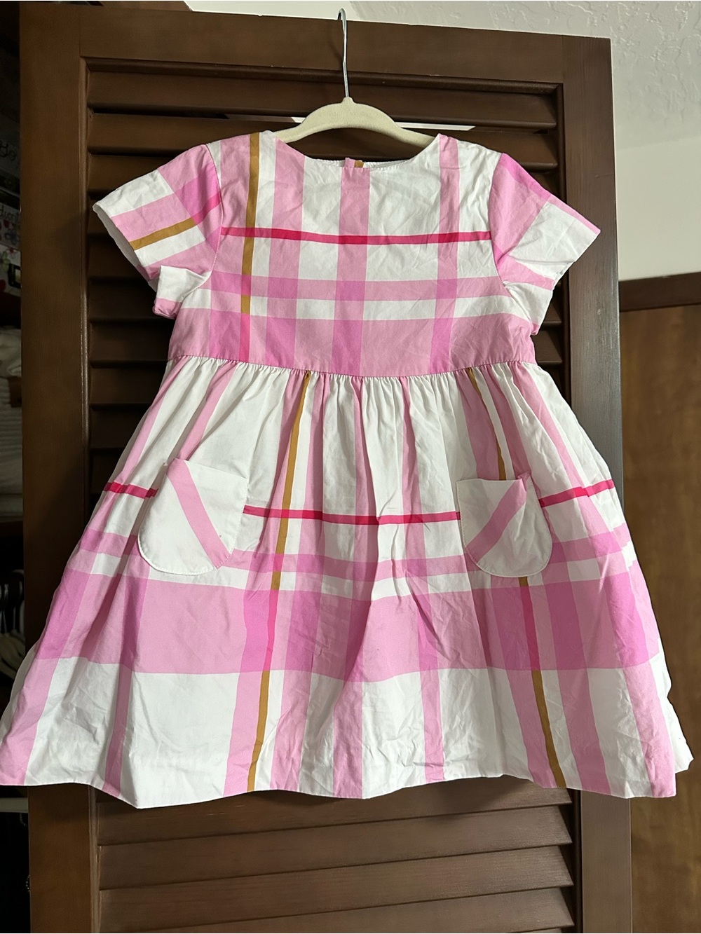 Jacadi Paris Organic Cotton Poplin Plaid Dress